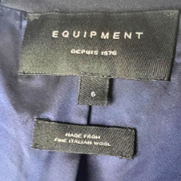 EQUIPMENT Ink Blue Garner Italian Wool Long Blazer Vest Size 6 - Picture 10 of 12